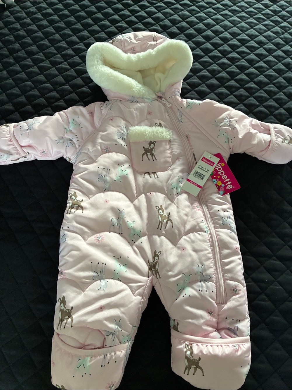 Wippette Baby Girl Pink Puffer Bunting Hooded Winter Pram Snowsuit-6/9mo